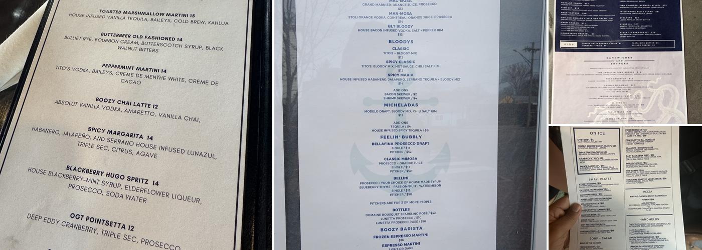 CREW Ogunquit Menu