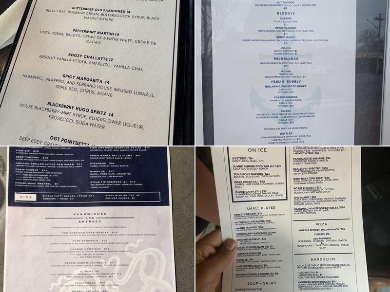 CREW Ogunquit Menu