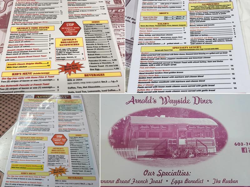 Arnold’s Wayside Diner Menu