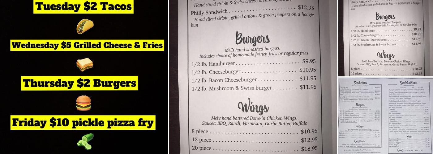 Mel's Bar & Grill Menu