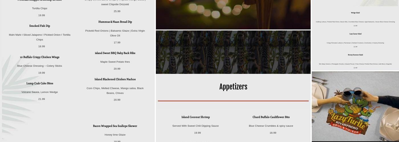 Lazy Turtle RiverFront Grill & Tiki Bar Menu