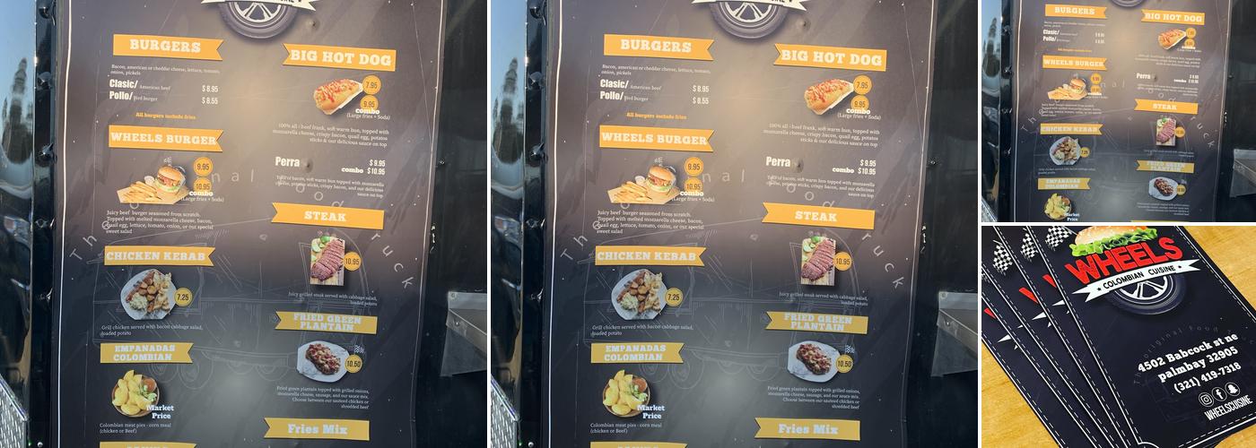 Wheels Colombian cuisine Menu