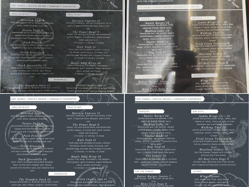 The Lokale Eatery Menu