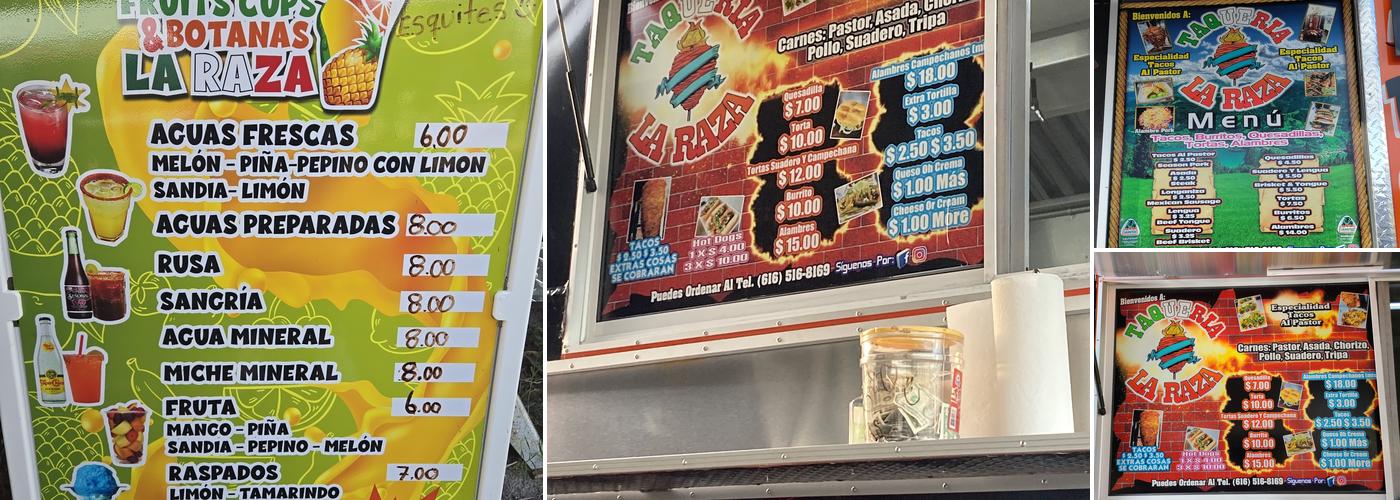 Taqueria La Raza Menu