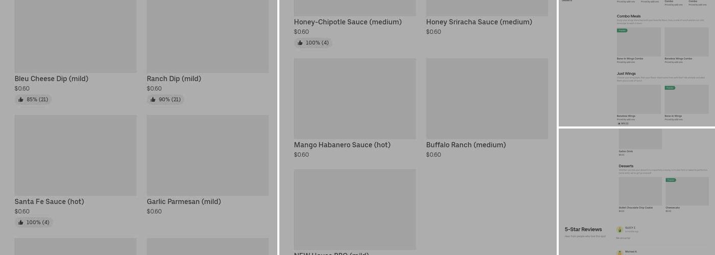 It's Just Wings Menu