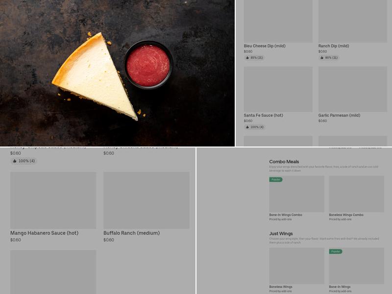 It's Just Wings Menu