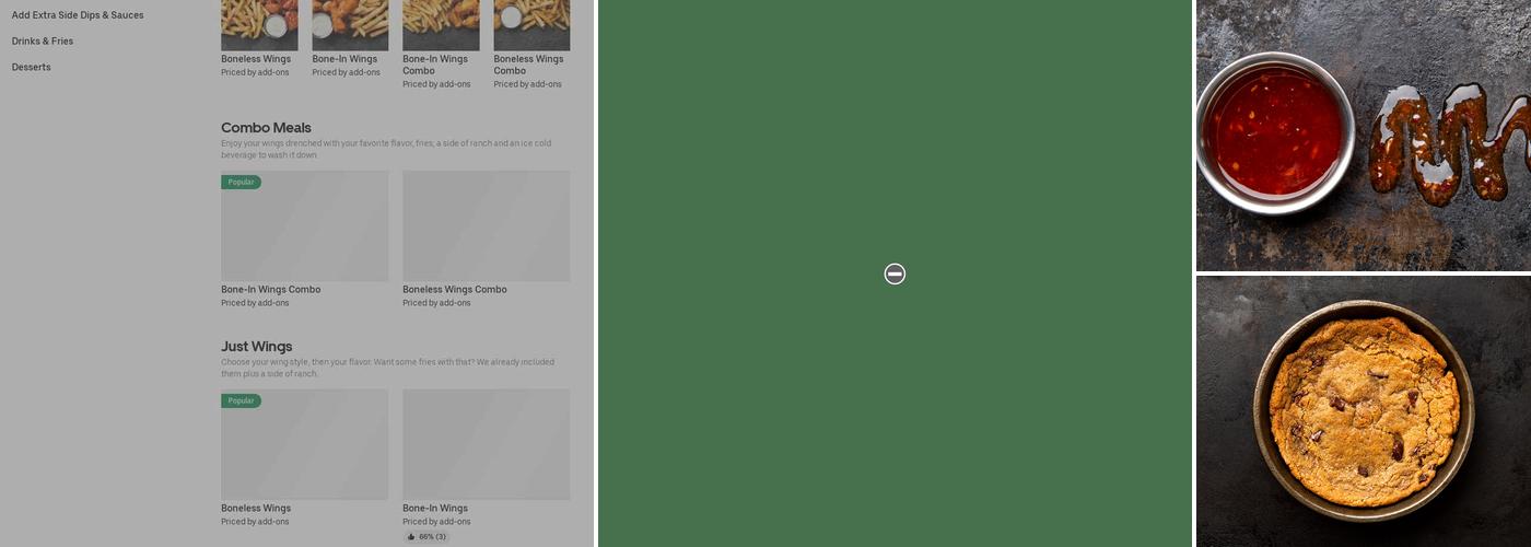 It's Just Wings Menu