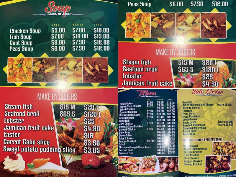 Smooths Creative Cuisine Menu