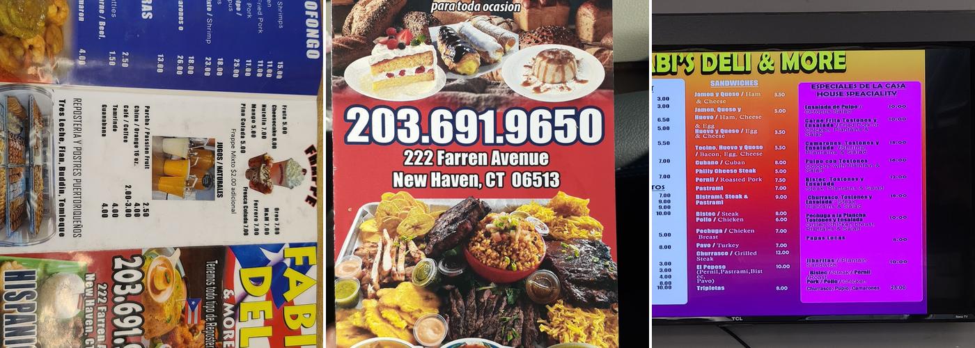 Fabi's Restaurant & Coffee Shop Menu