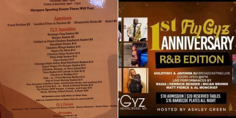 FLY GYZ Menu