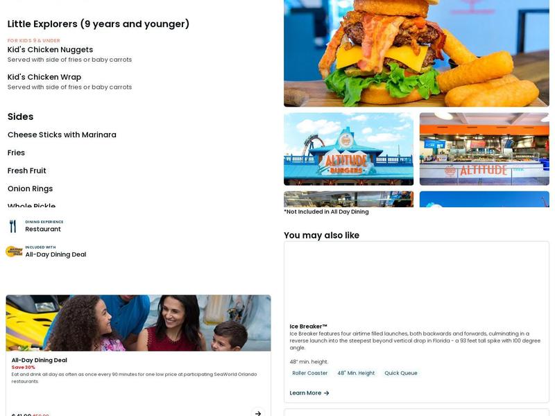 Altitude Burgers Menu