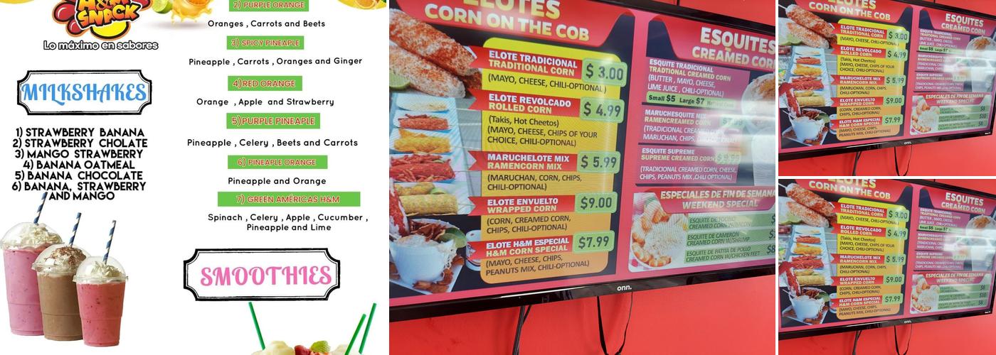 America's H&M Snacks Menu