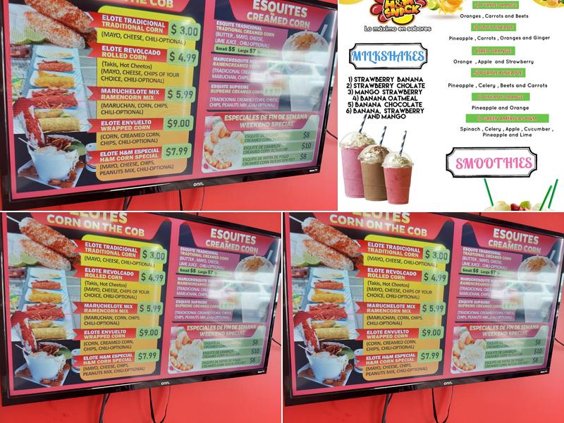 America's H&M Snacks Menu