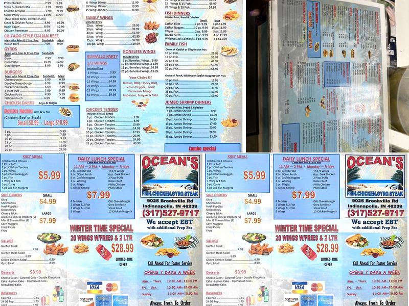 Ocean's Fish & Chicken Market Menu