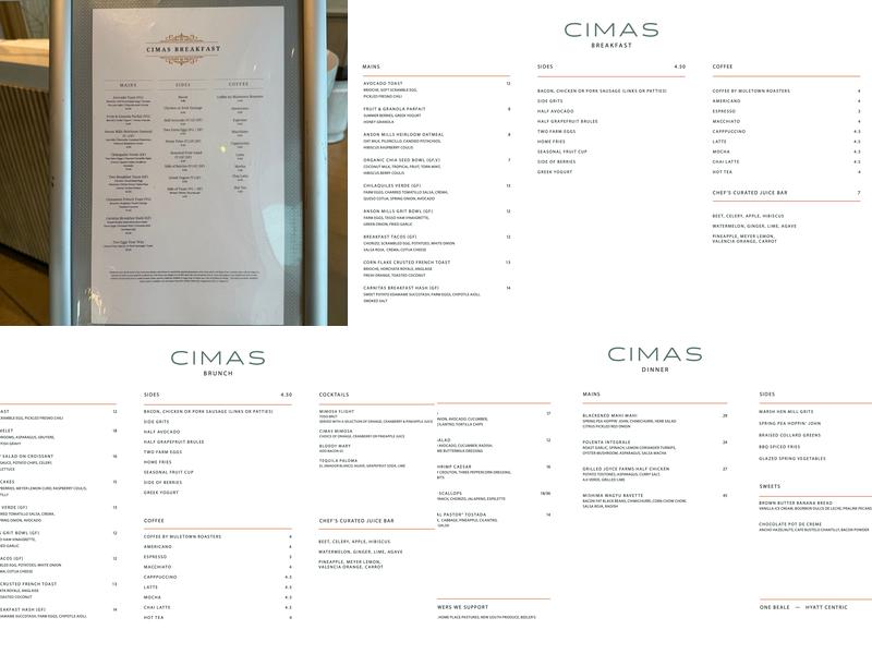 CIMAS Restaurant Menu
