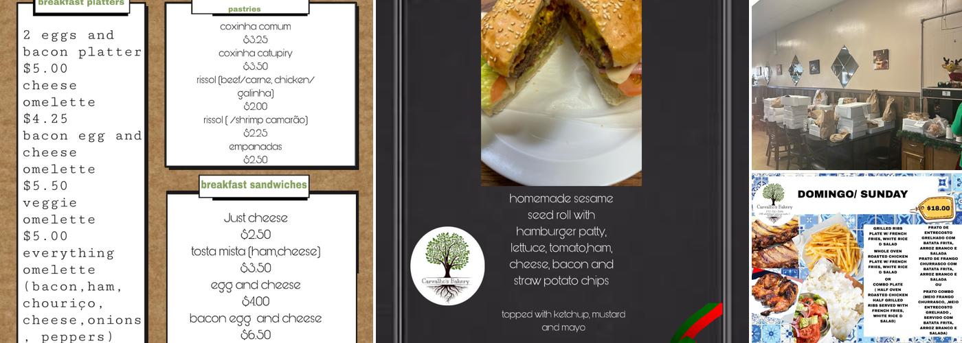 Carvalho’s Bakery Menu