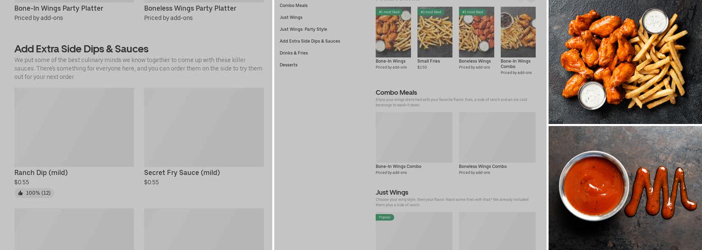 It's Just Wings Menu