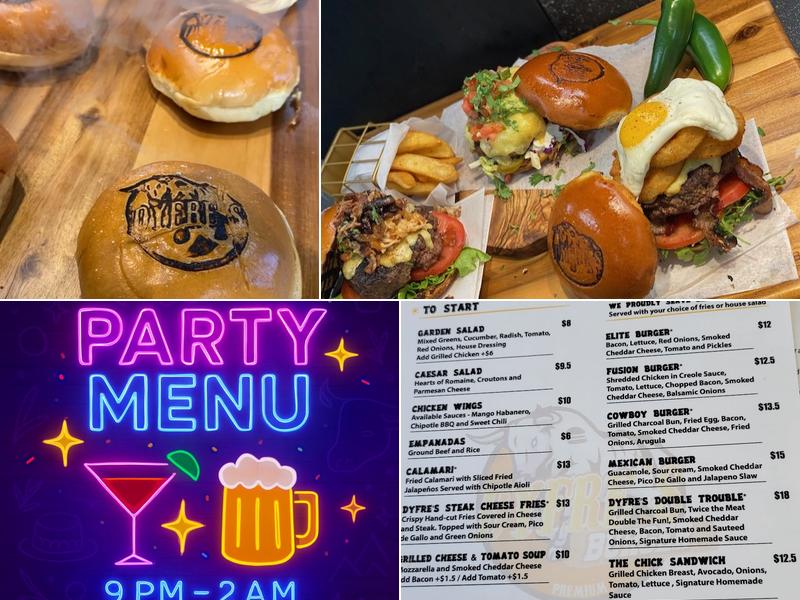 Dyfre’s Burger Menu