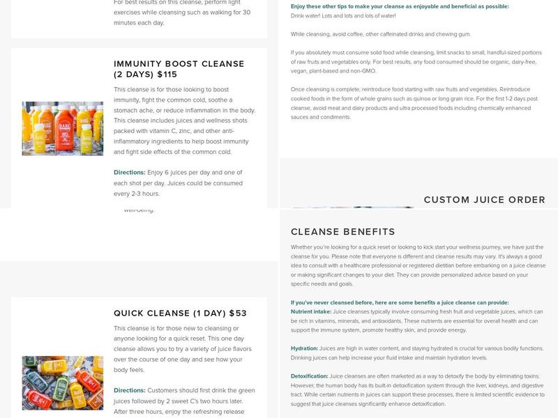 BARE Blends Menu