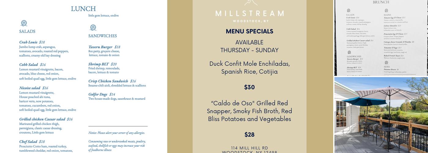 Millstream Menu