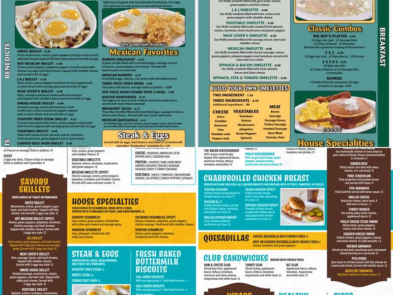 J&J Pancake House Menu