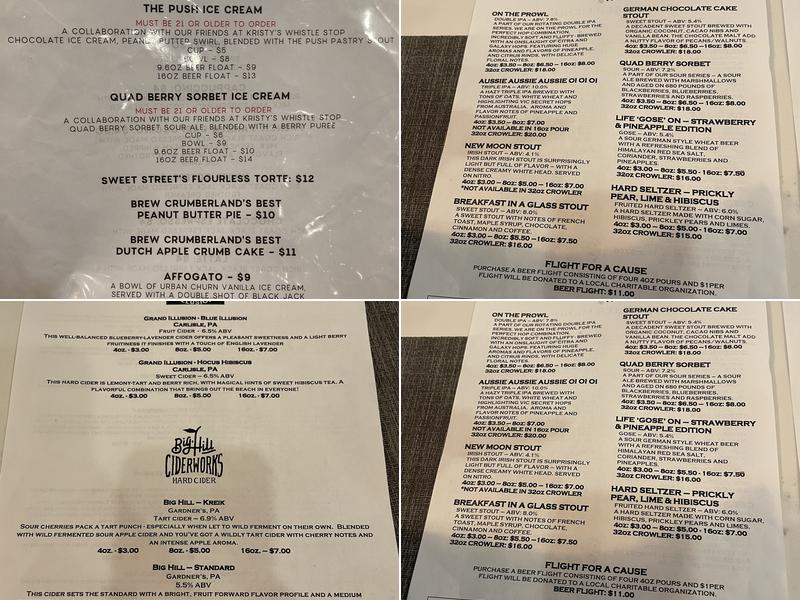 Wolf Brewing Co. Menu
