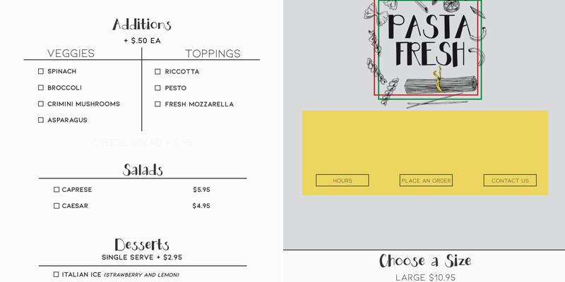 Pasta Fresh Menu