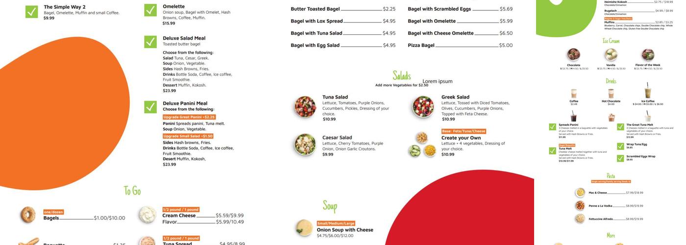 Spreads Bagels & Cafe Menu