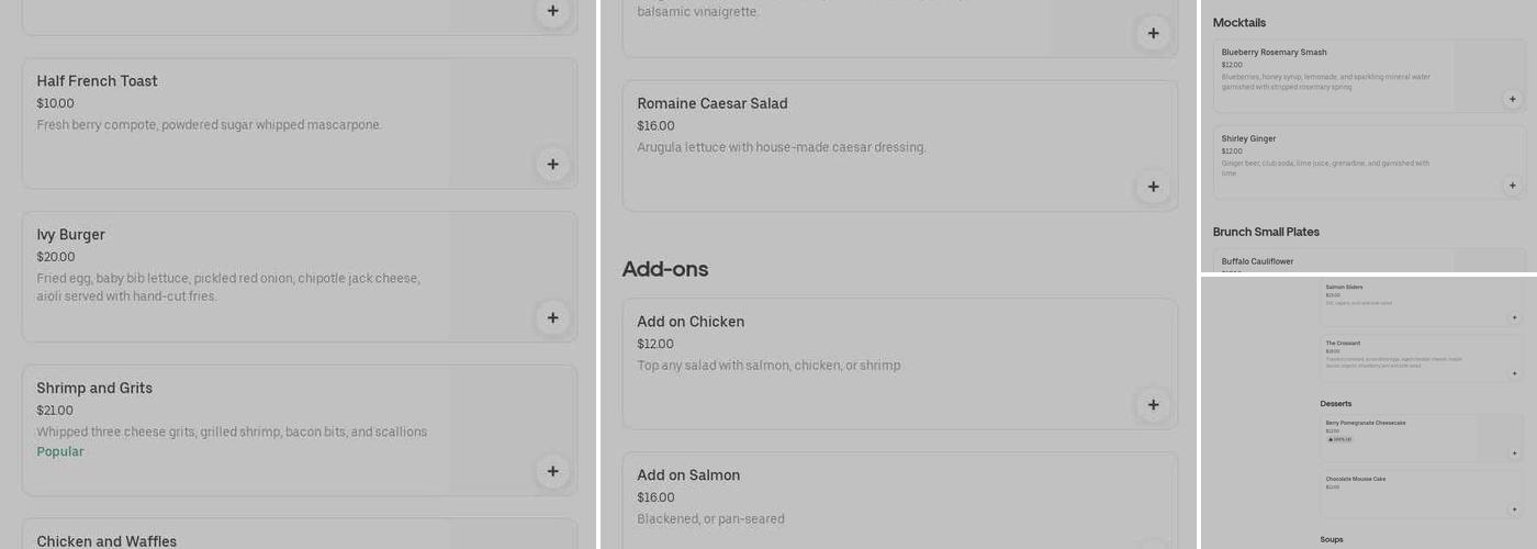 Bucks Kitchen Menu