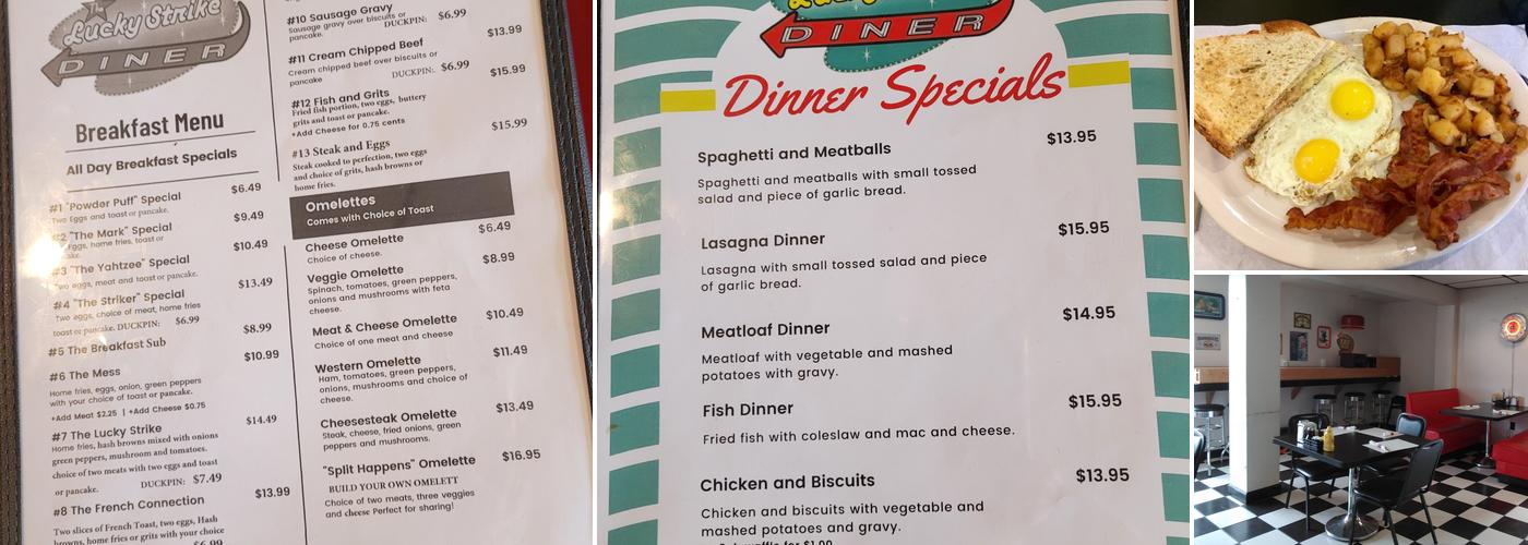 Lucky Strike Diner Menu