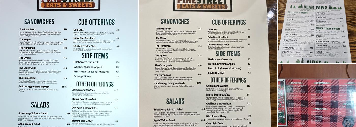 Pine Street Eats & Sweets Menu