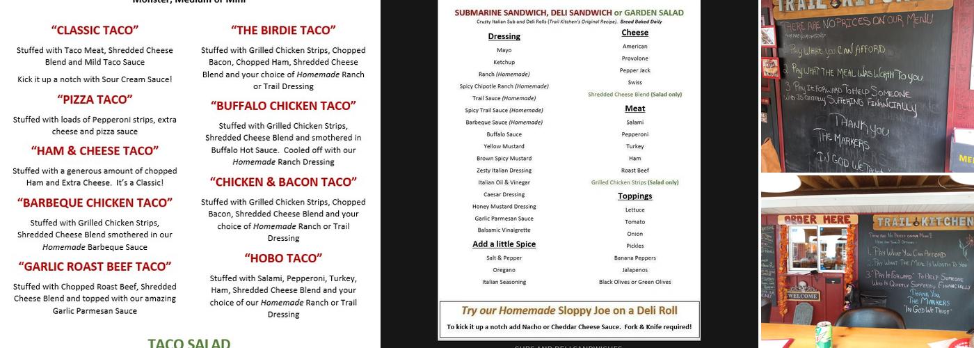 The Trail Kitchen Menu