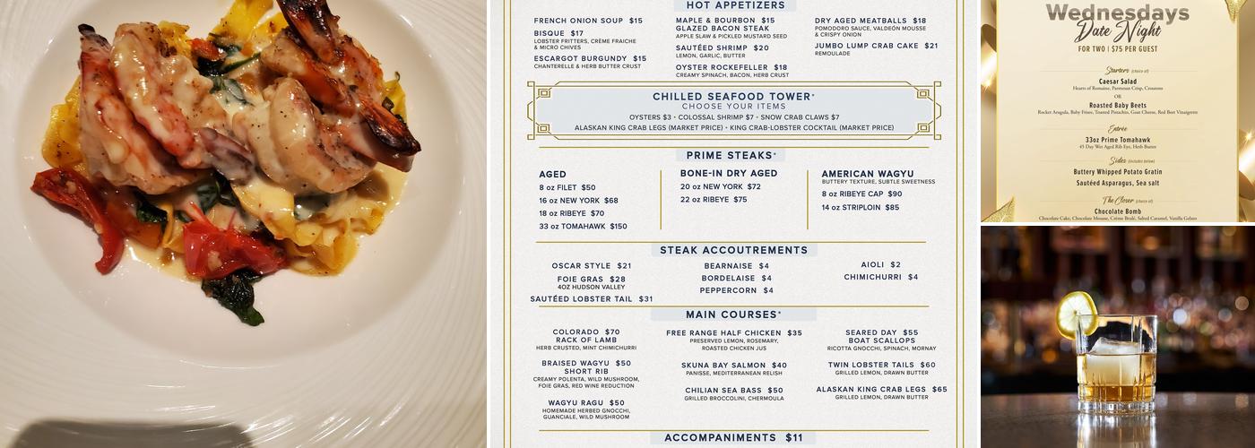 Nineteen 86 Steakhouse Menu