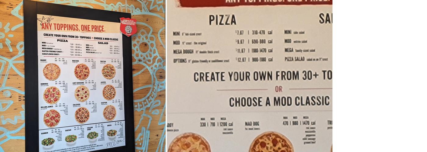 MOD Pizza Menu