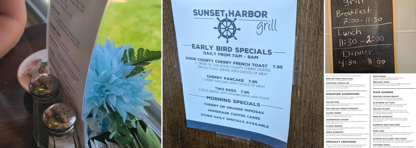 Sunset Harbor Grill Menu