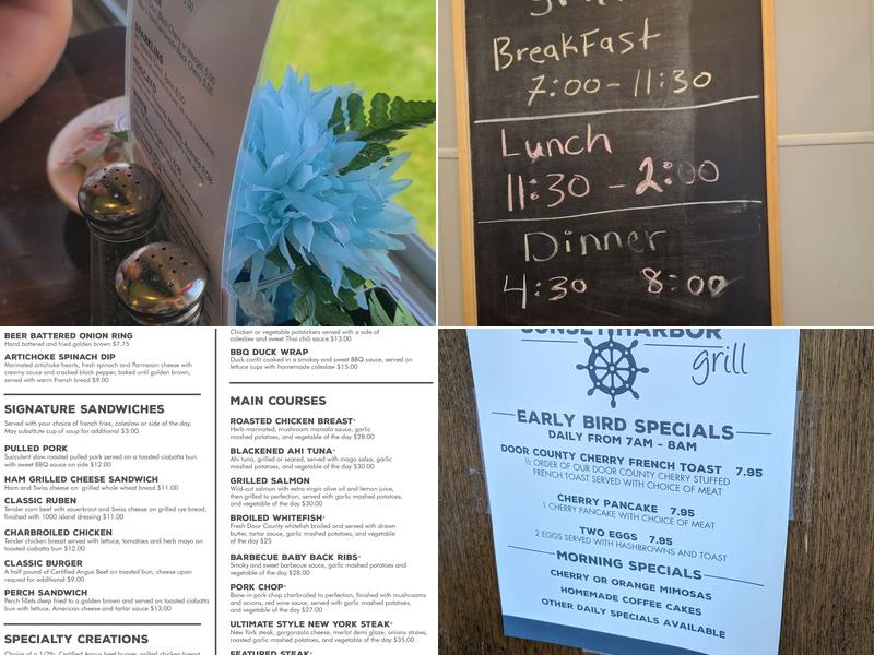 Sunset Harbor Grill Menu