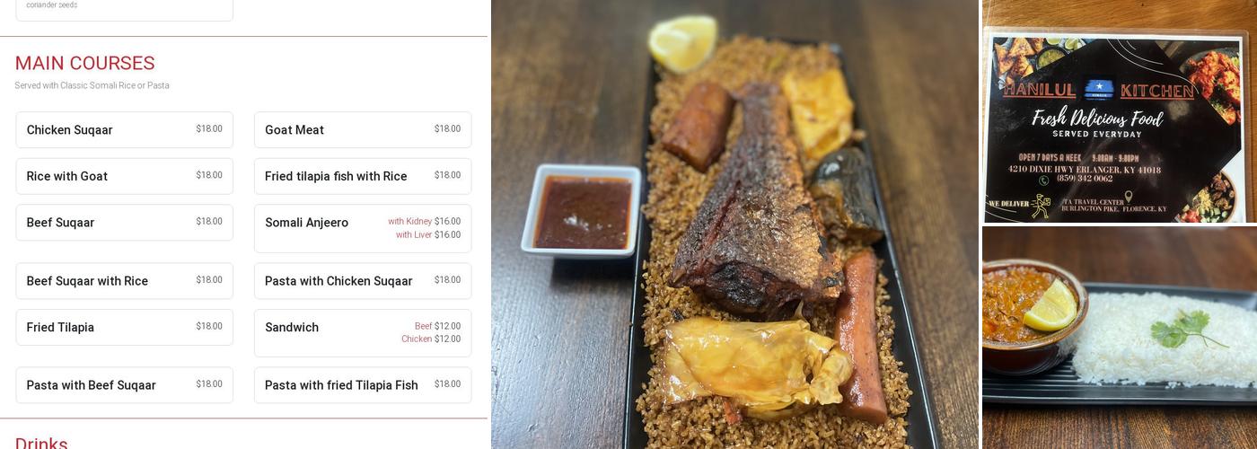 HaniLul Kitchen Menu