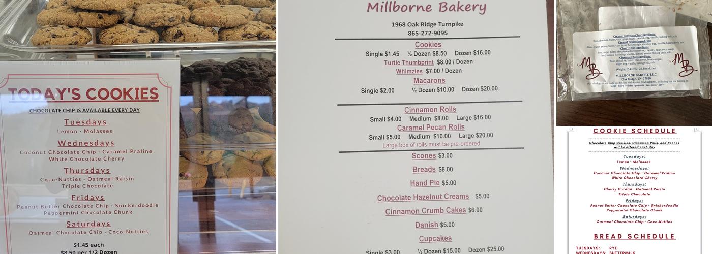 Millborne Bakery Menu