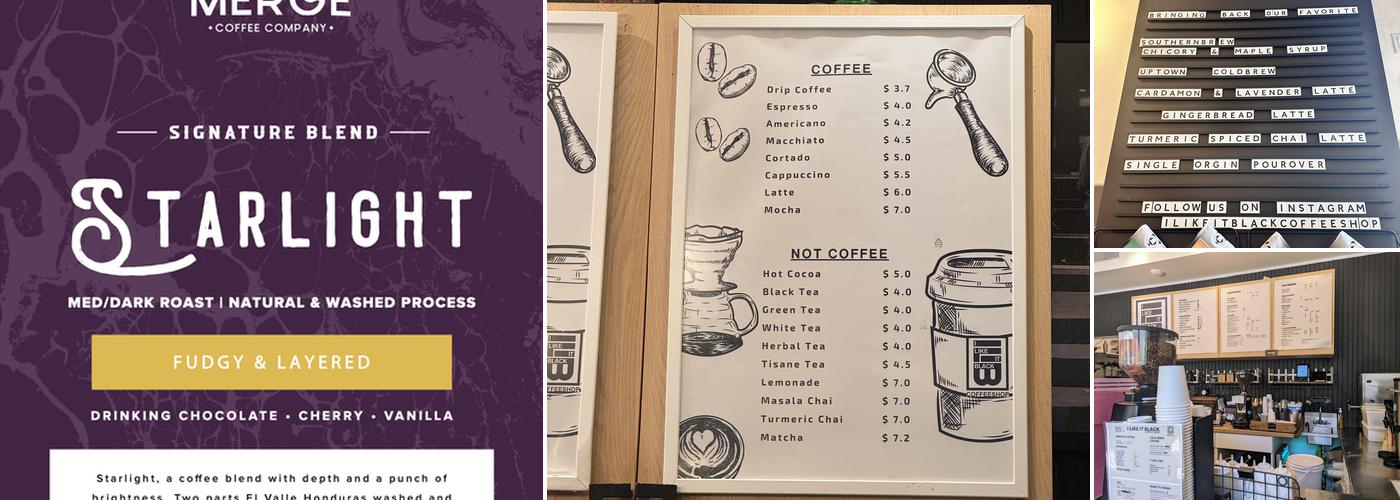 I Like It Black Menu