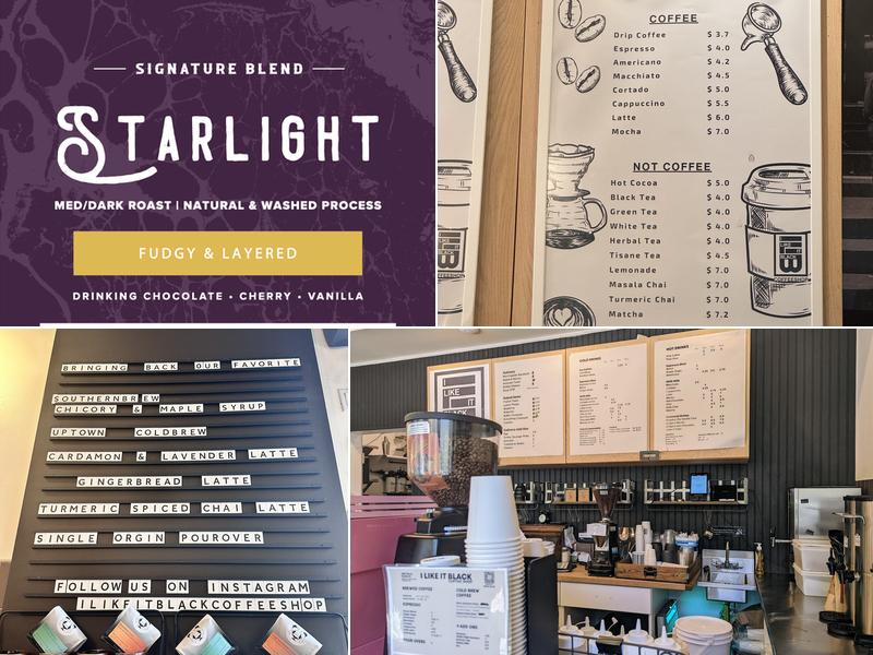 I Like It Black Menu