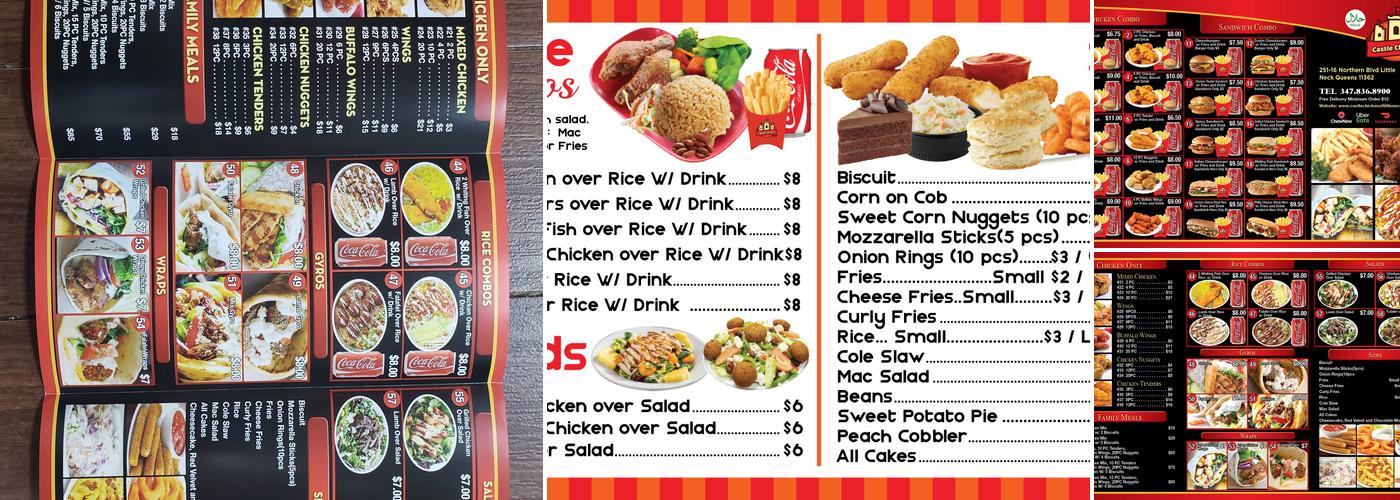 Castle Chicken Menu