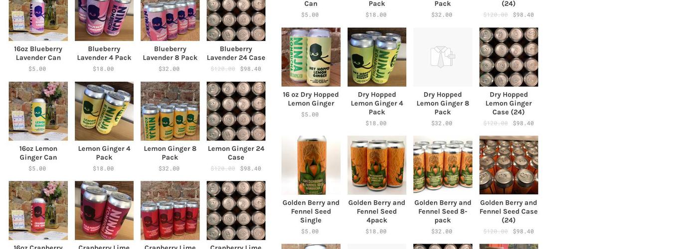 Ninja Kombucha Menu