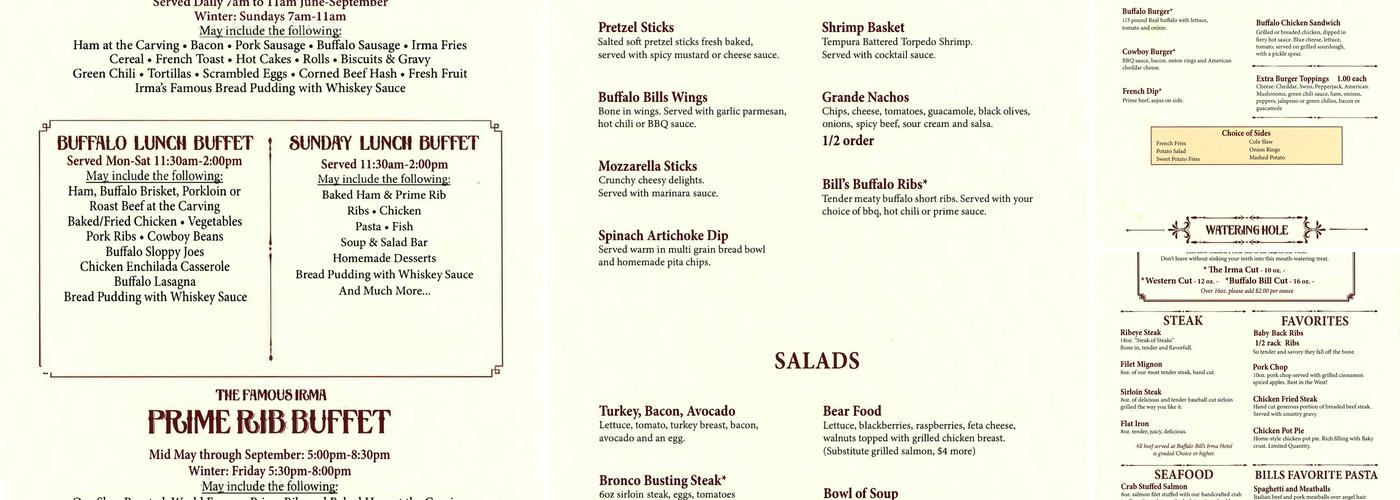 Irma Restaurant Grill Menu