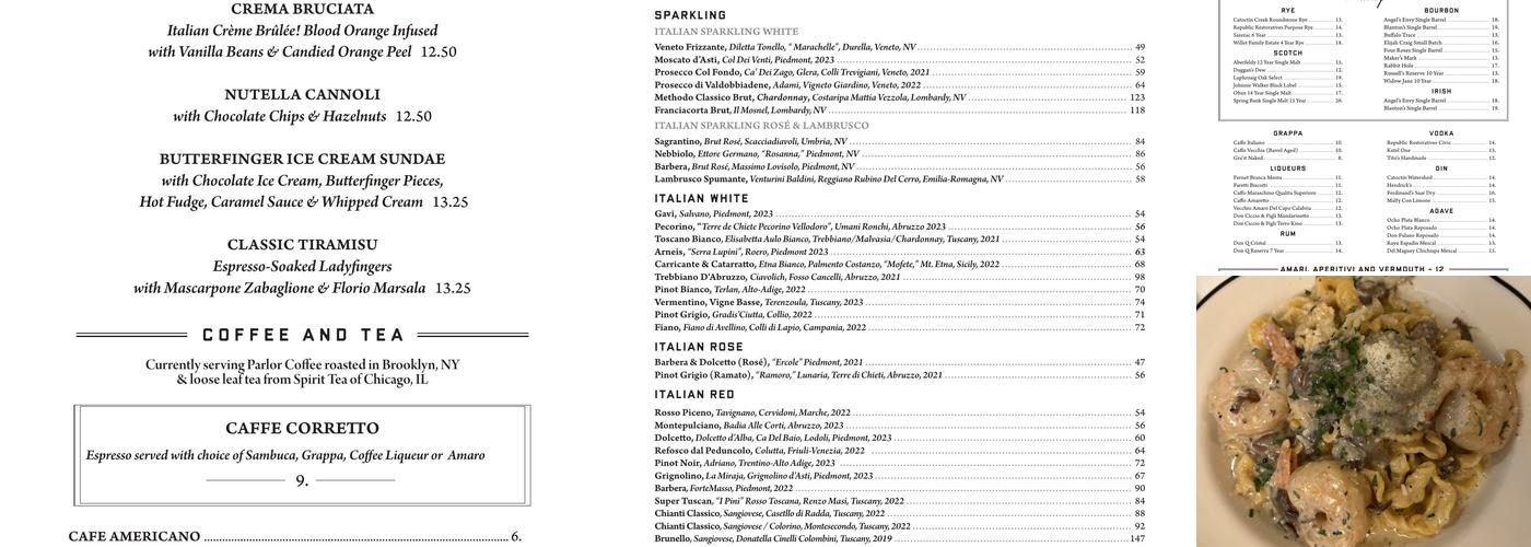 Caruso's Grocery Menu