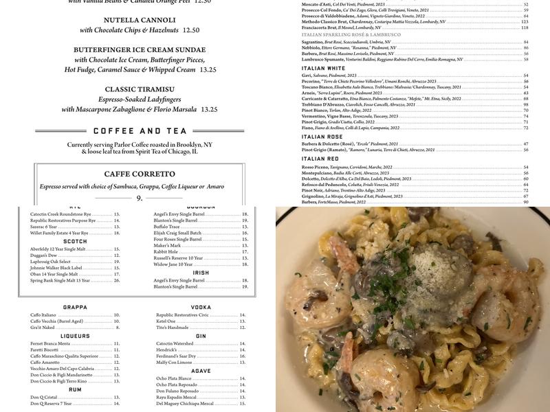 Caruso's Grocery Menu