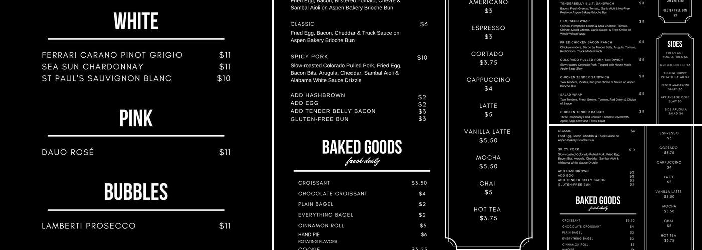 Larimer Records Cafe Menu