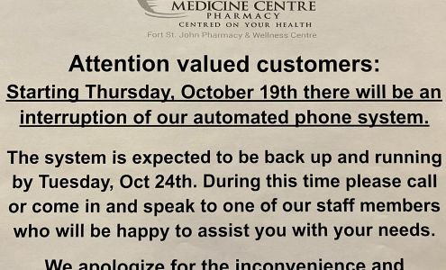 Fort St John Pharmacy & Wellness Centre 9730 101 Ave, Fort St John British Columbia V1J 2A8