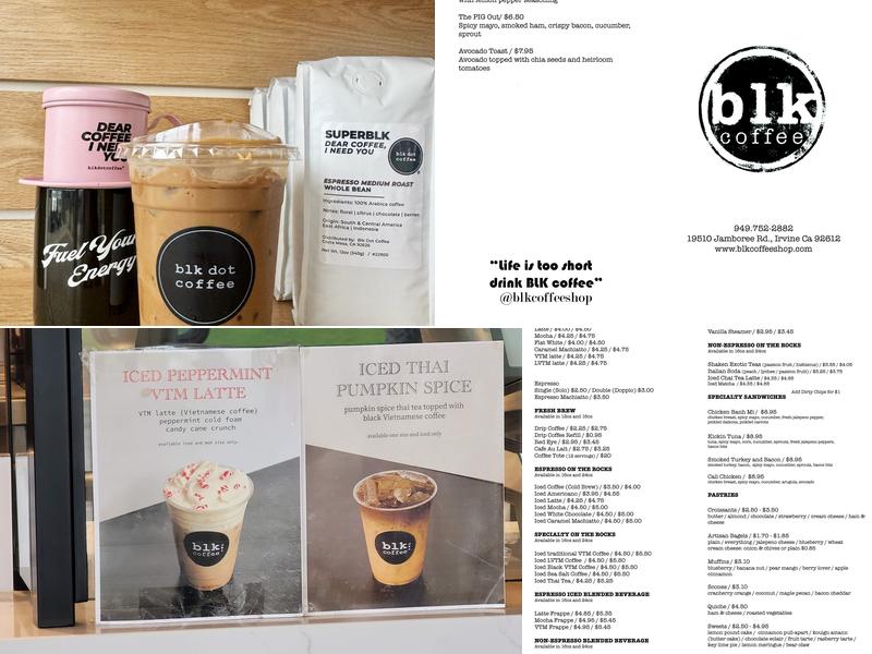 Blk Dot Coffee Menu