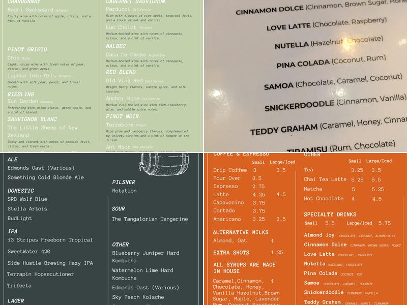 Cavalier's Coffeehouse Menu