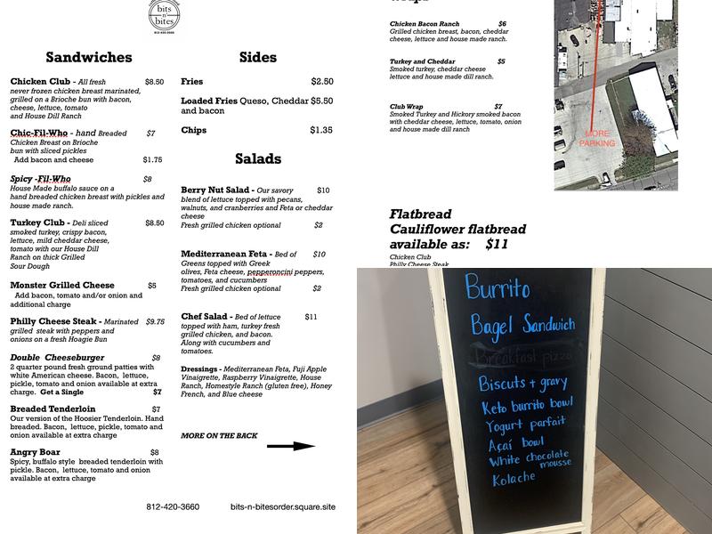 Bits N' Bites Menu